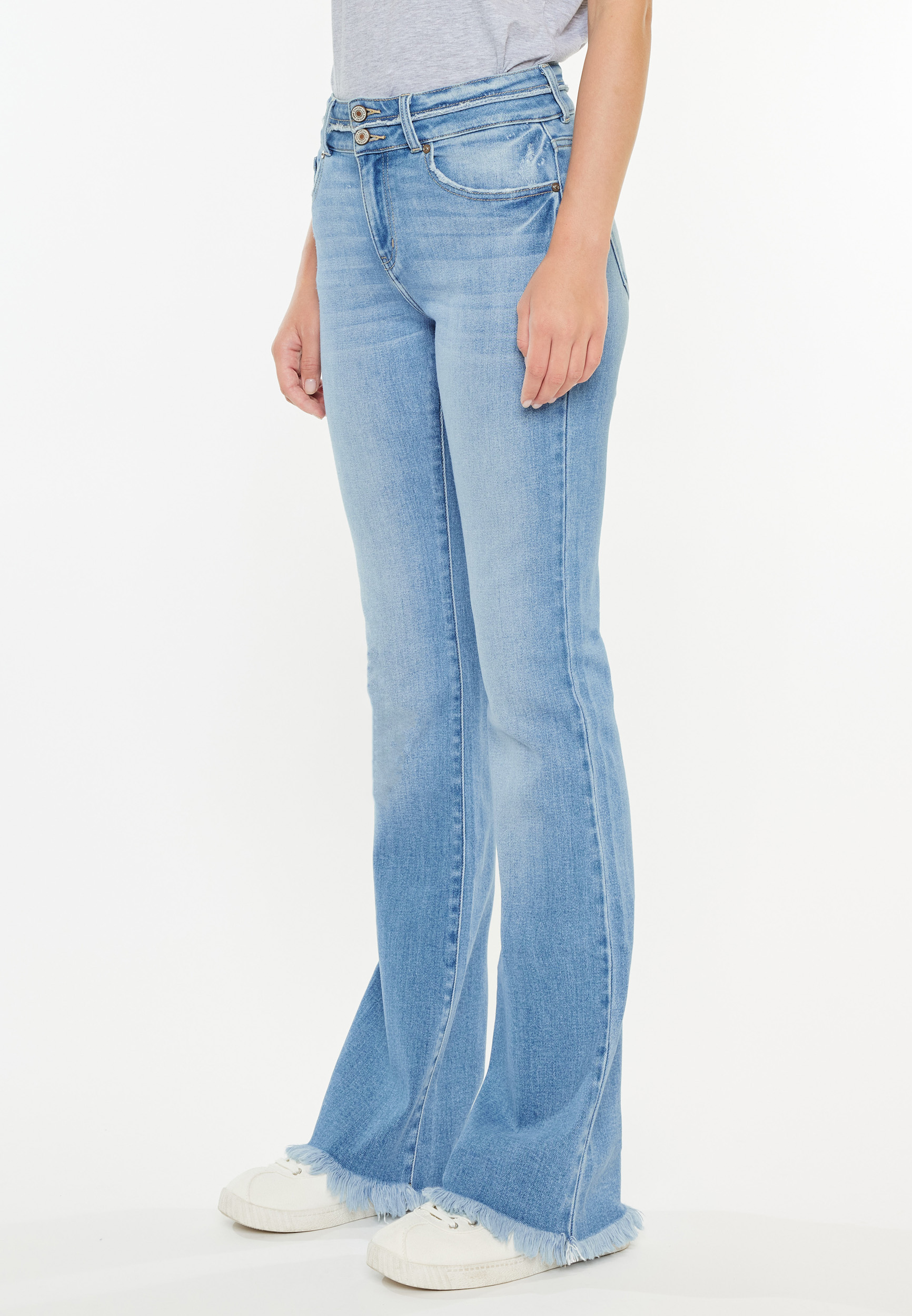 KanCan™ High Rise Curvy Double Button Bootcut Jean