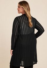Plus Size Shadow Striped Cardigan, C106, small