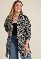 Plus Size Longline Blazer, C1755, small