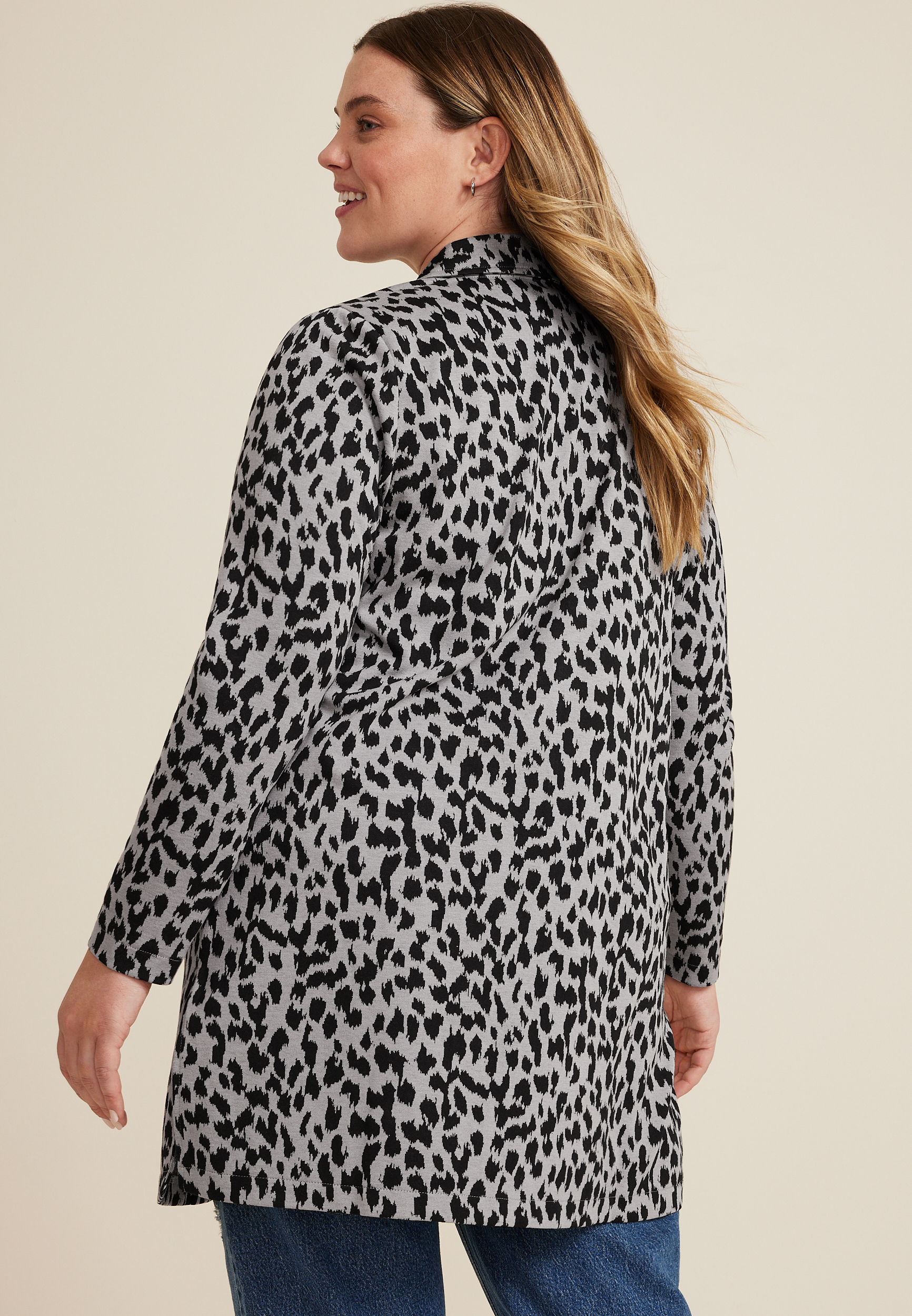 Plus Size Longline Blazer, C1755, large