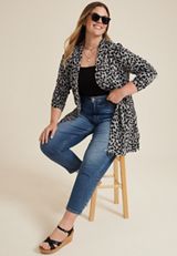 Plus Size Longline Blazer, C1755, small