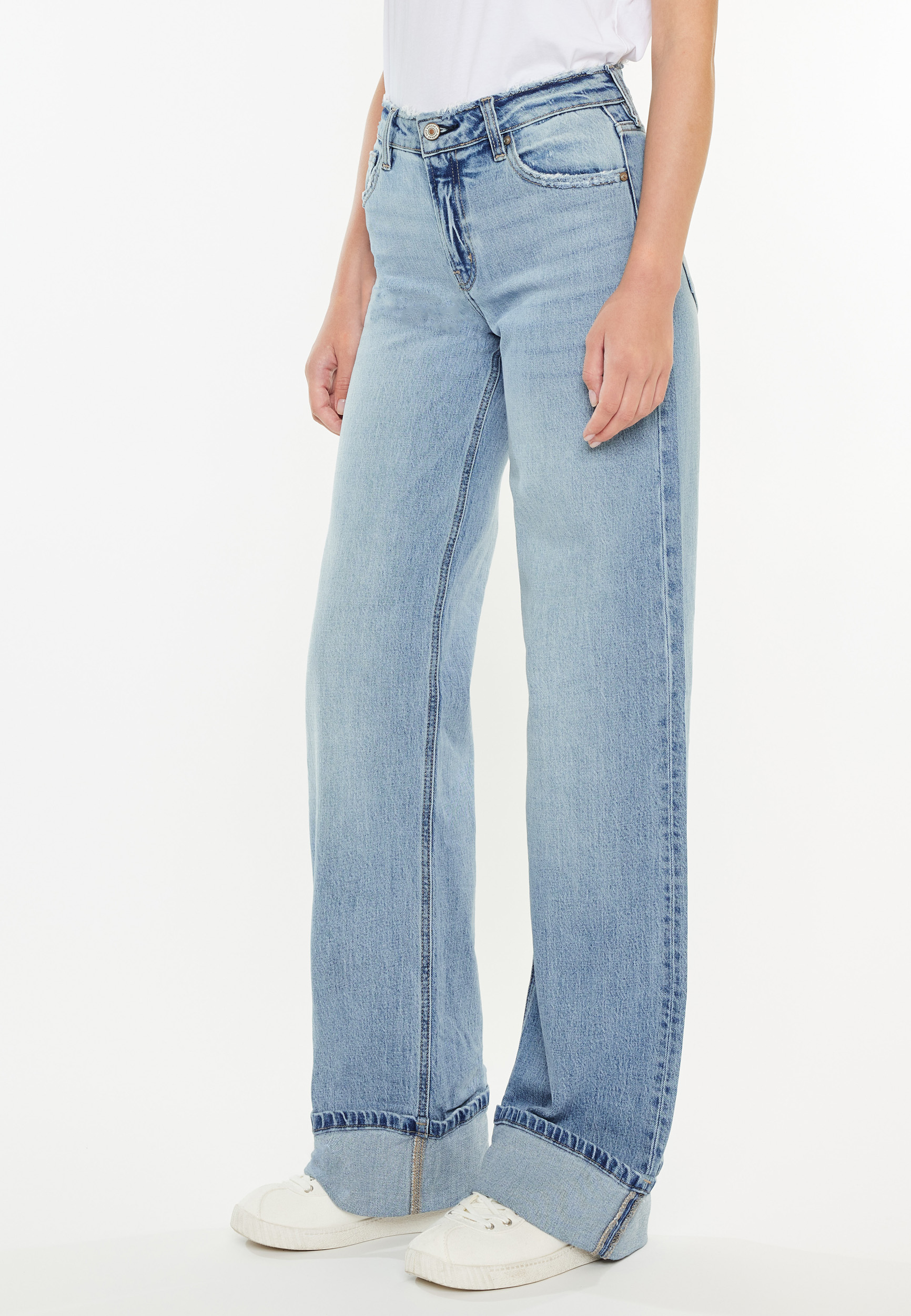 KanCan™ High Rise Cuffed Wide Leg Jean