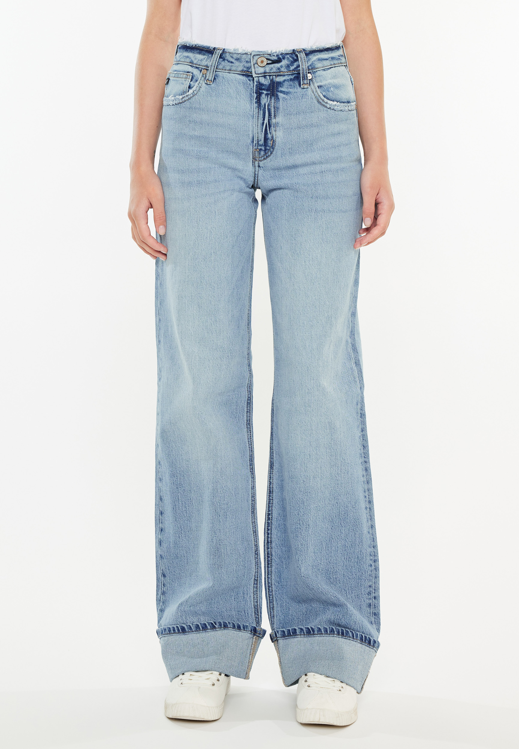 KanCan&trade; High Rise Cuffed Wide Leg Jean, C3337, large