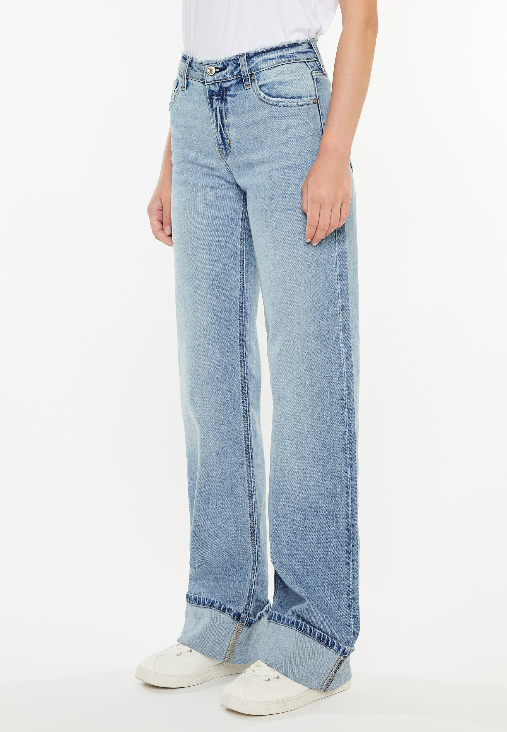 KanCan&trade; High Rise Cuffed Wide Leg Jean, C3337, large