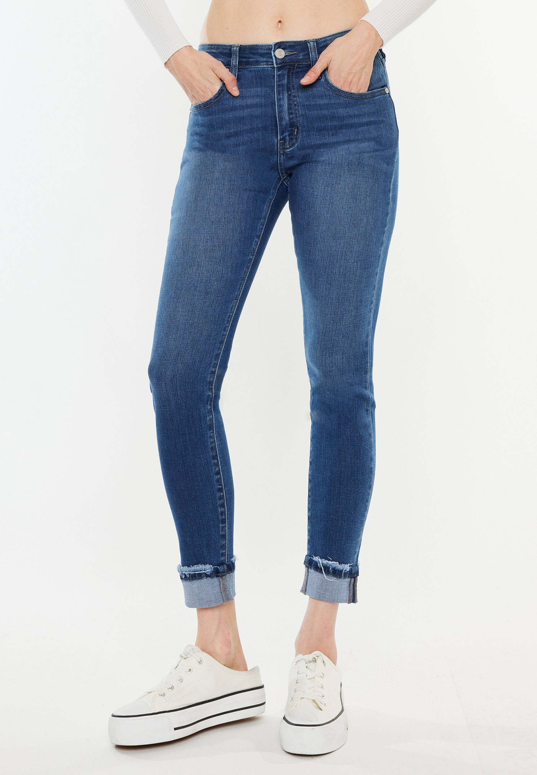 KanCan&trade; High Rise Cuffed Skinny Ankle Jean, C3337, large