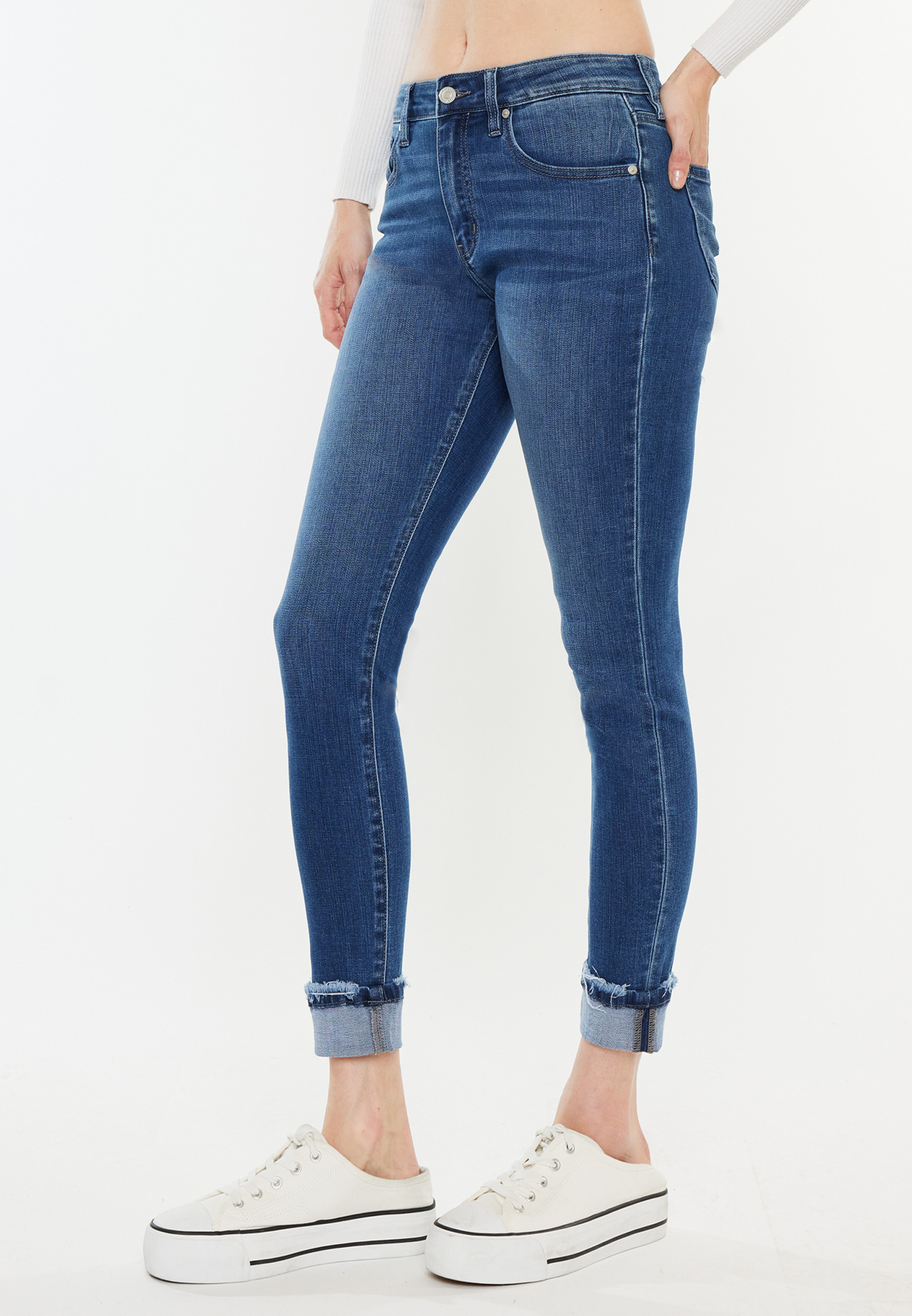 KanCan&trade; High Rise Cuffed Skinny Ankle Jean, C3337, large