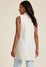 Tweed Longline Blazer Vest, C5883, small