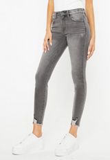 KanCan&trade; Gray High Rise Ripped Hem Skinny Jean, C829, small