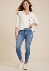 KanCan&trade; Mid Rise Frayed Hem Skinny Jean, MEDIUM SANDBLAST, small
