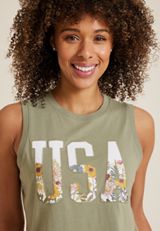 Americana Floral USA Classic Fit Graphic Tank, C186, small