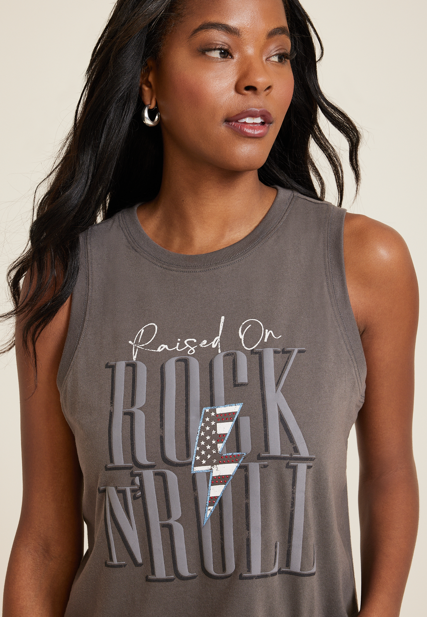 Americana Rock And Roll Graphic Tank, C7222, large