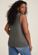 Plus Size Americana Rock And Roll Graphic Tank, GRAPHITE SLATE, small