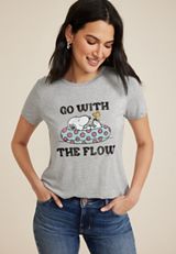 Snoopy Go With The Flow Classic Fit Graphic Tee, C151, small
