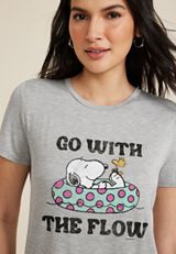 Snoopy Go With The Flow Classic Fit Graphic Tee, C151, small