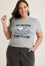 Plus Size Snoopy Go With The Flow Classic Fit Graphic Tee, C151, small