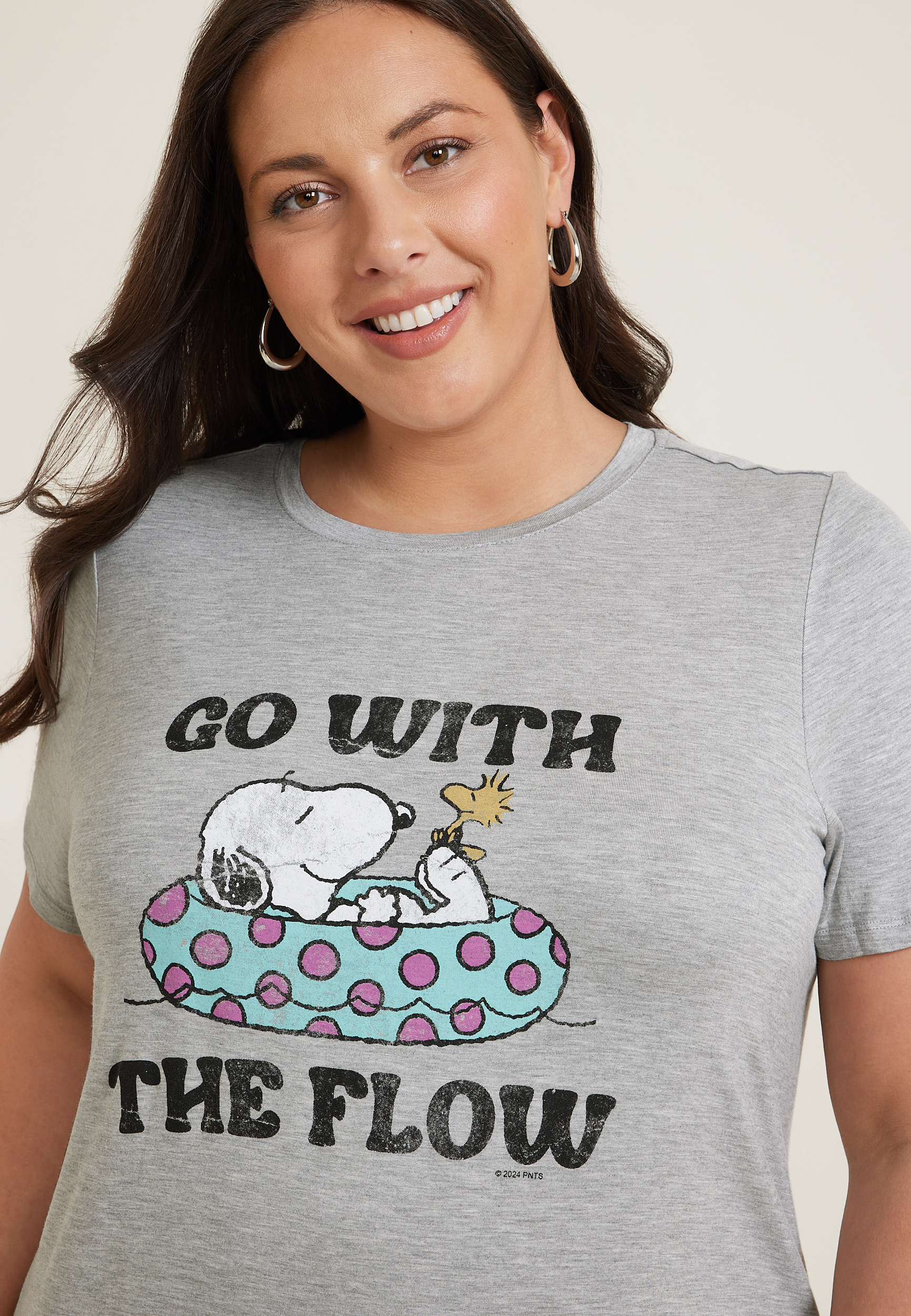 Plus Size Snoopy Go With The Flow Classic Fit Graphic Tee, C151, large