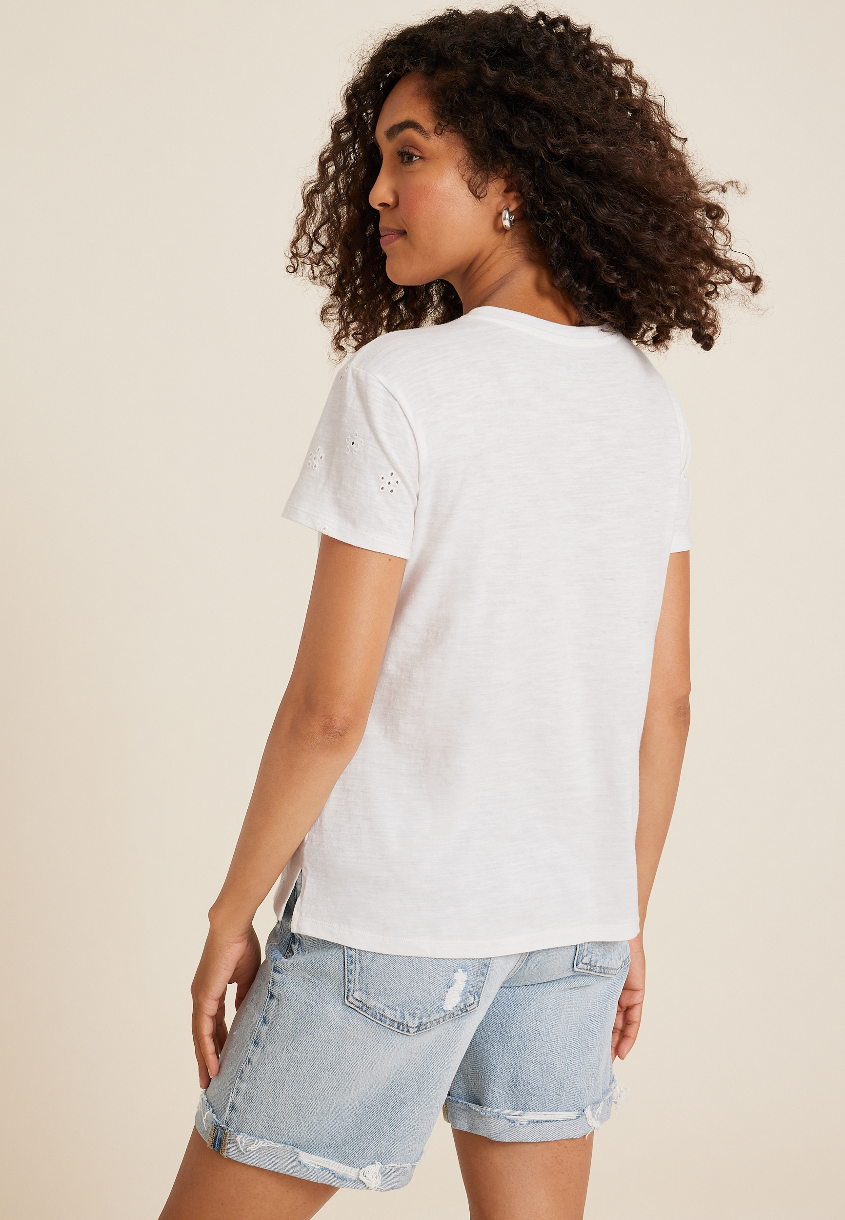 24/7 Dawson Eyelet Crew Neck Tee, C4673, large
