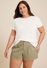 Plus Size 24/7 Dawson Eyelet Crew Neck Tee, C4673, small