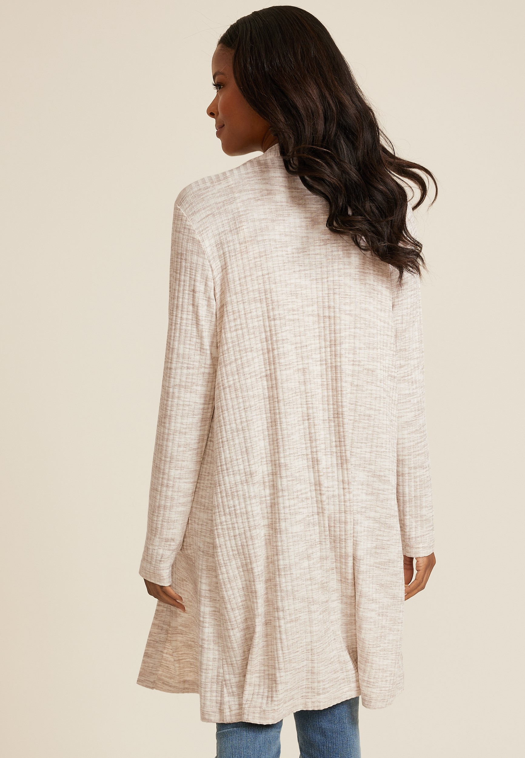 Rib Knit Duster Cardigan, C183, large