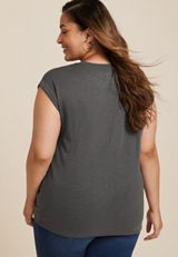 Plus Size 24/7 Austin Knot Hem Tee, C7222, small