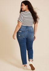 Plus Size Flying Monkey&trade; High Rise Ripped Straight Jean, MEDIUM SANDBLAST, small