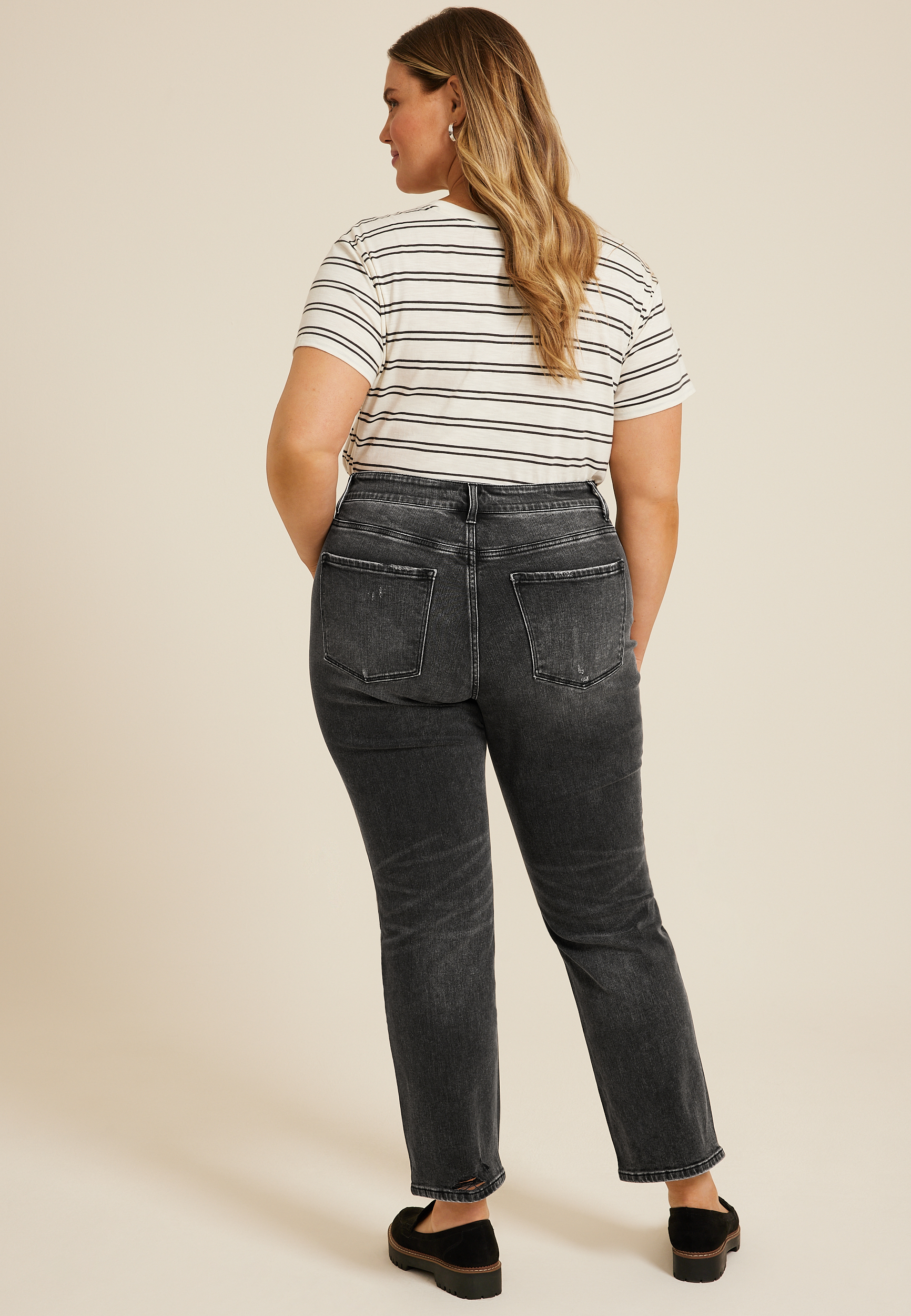 Plus Size Flying Monkey&trade; Black High Rise Straight Jean, C106, large