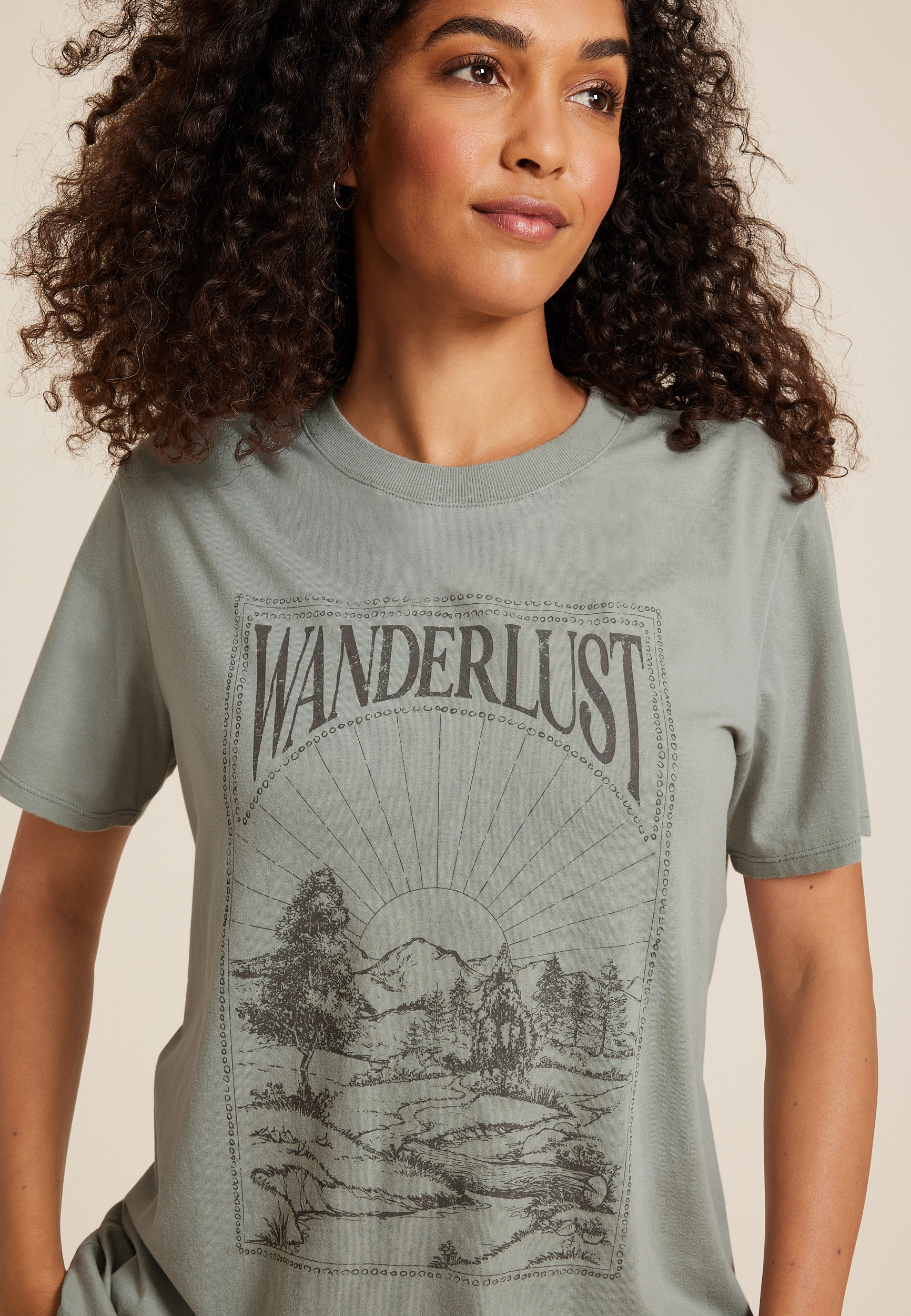 Wanderlust Oversized Fit Graphic Tee, C425, large