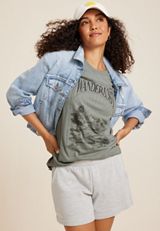 Wanderlust Oversized Fit Graphic Tee, C425, small