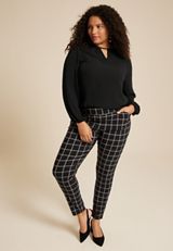 Plus Size Leighton Long Sleeve Blouse, C106, small