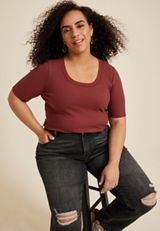 Plus Size 24/7 Jordan Scoop Neck Tee, C5247, small