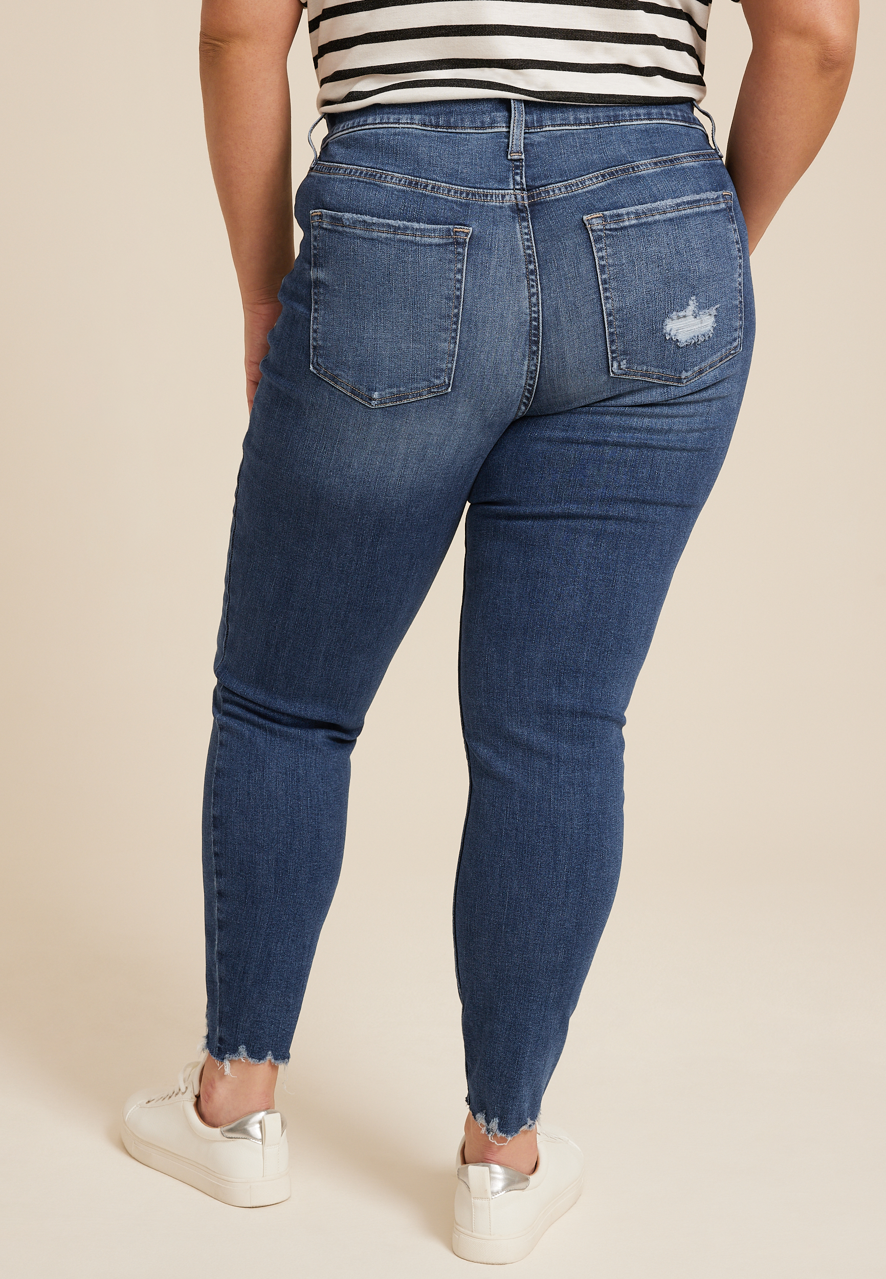 Plus Size m jeans by maurices&trade; High Rise Button Fly Super Skinny Ankle Jean, C258, large