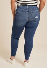 Plus Size m jeans by maurices&trade; High Rise Button Fly Super Skinny Ankle Jean, C258, small