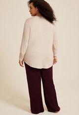 Plus Size Hello Fall Cozy Graphic Tee And Wide Leg Pajama Set, C3363, small