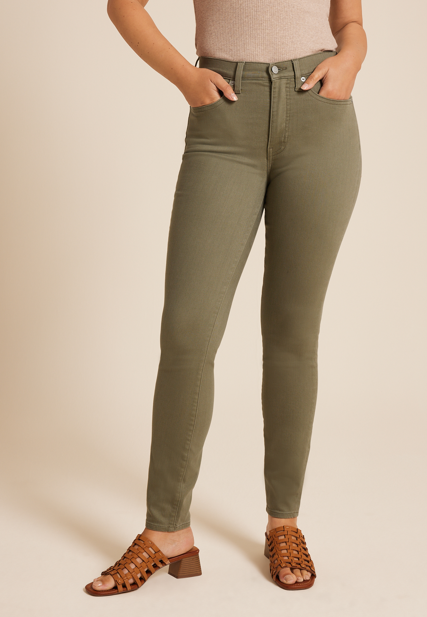 m jeans by maurices™ Olive High Rise Sculpt Skinny Jean