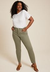 Plus Size m jeans by maurices&trade; Olive High Rise Sculpt Skinny Jean, C186, small