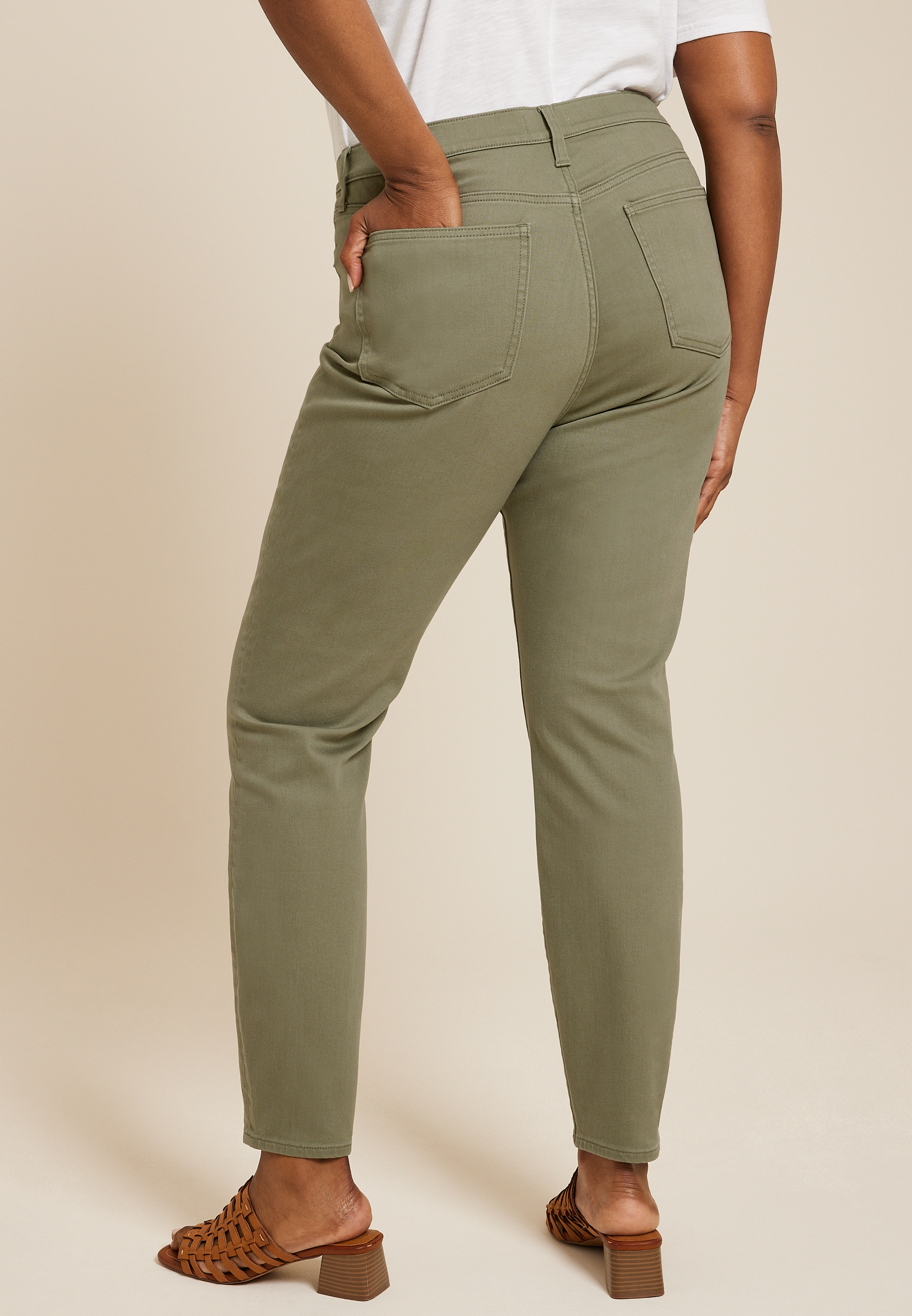 Plus Size m jeans by maurices&trade; Olive High Rise Sculpt Skinny Jean, C186, large