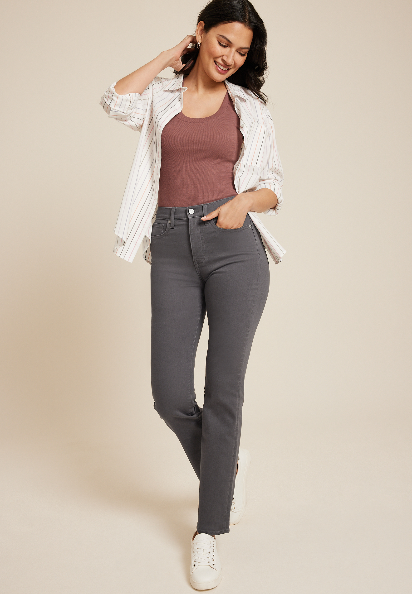 m jeans by maurices™ Color High Rise Sculpt Straight Jean