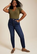 Plus Size m jeans by maurices&trade; Dark High Rise Sculpt Skinny Jean, C258, small
