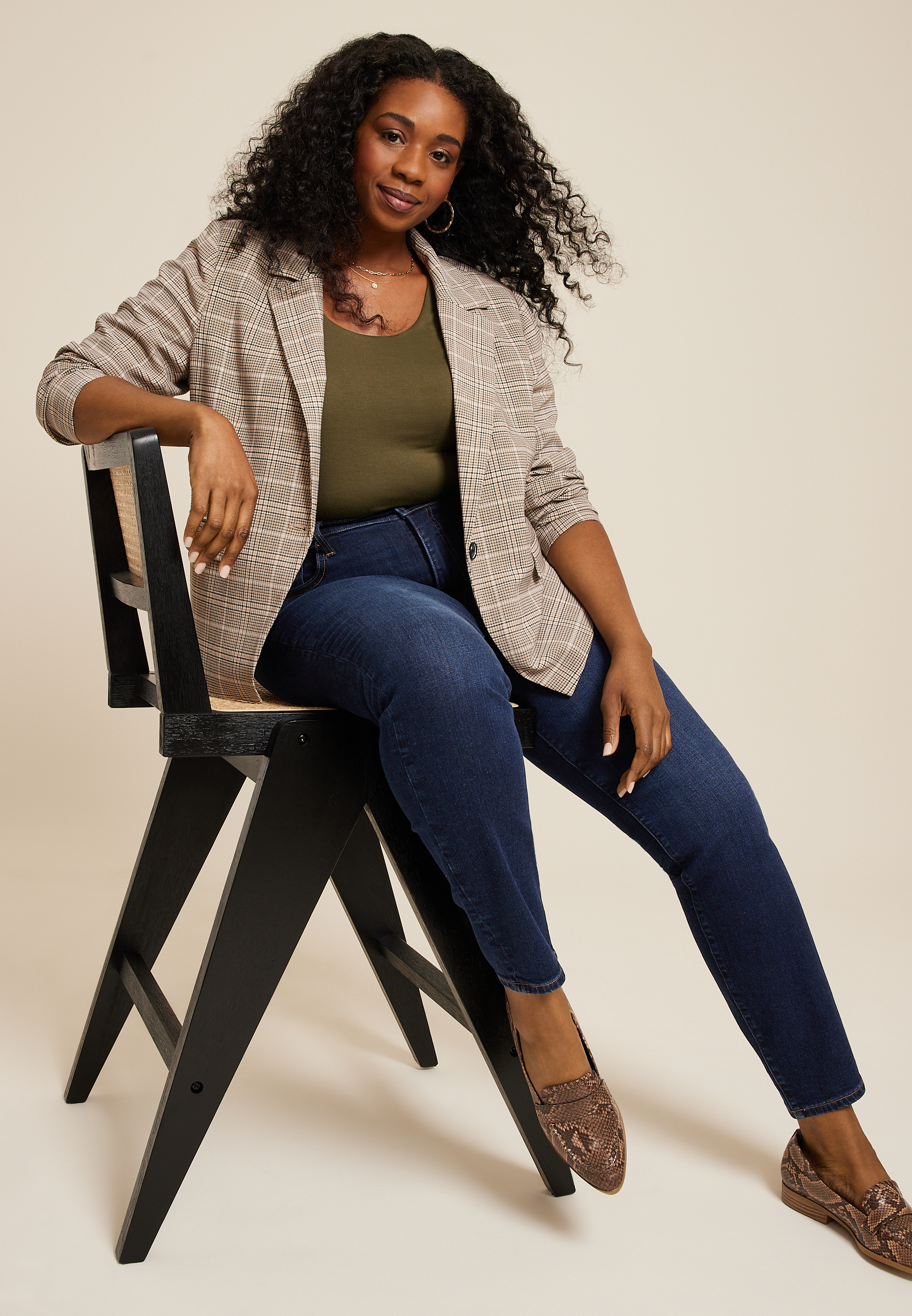 Plus Size m jeans by maurices&trade; Dark High Rise Sculpt Skinny Jean, C258, large