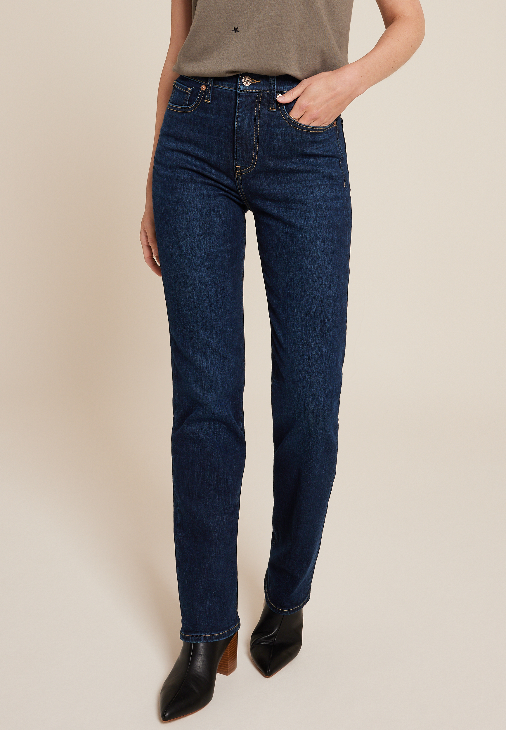 m jeans by maurices™ Dark High Rise Sculpt Straight Jean