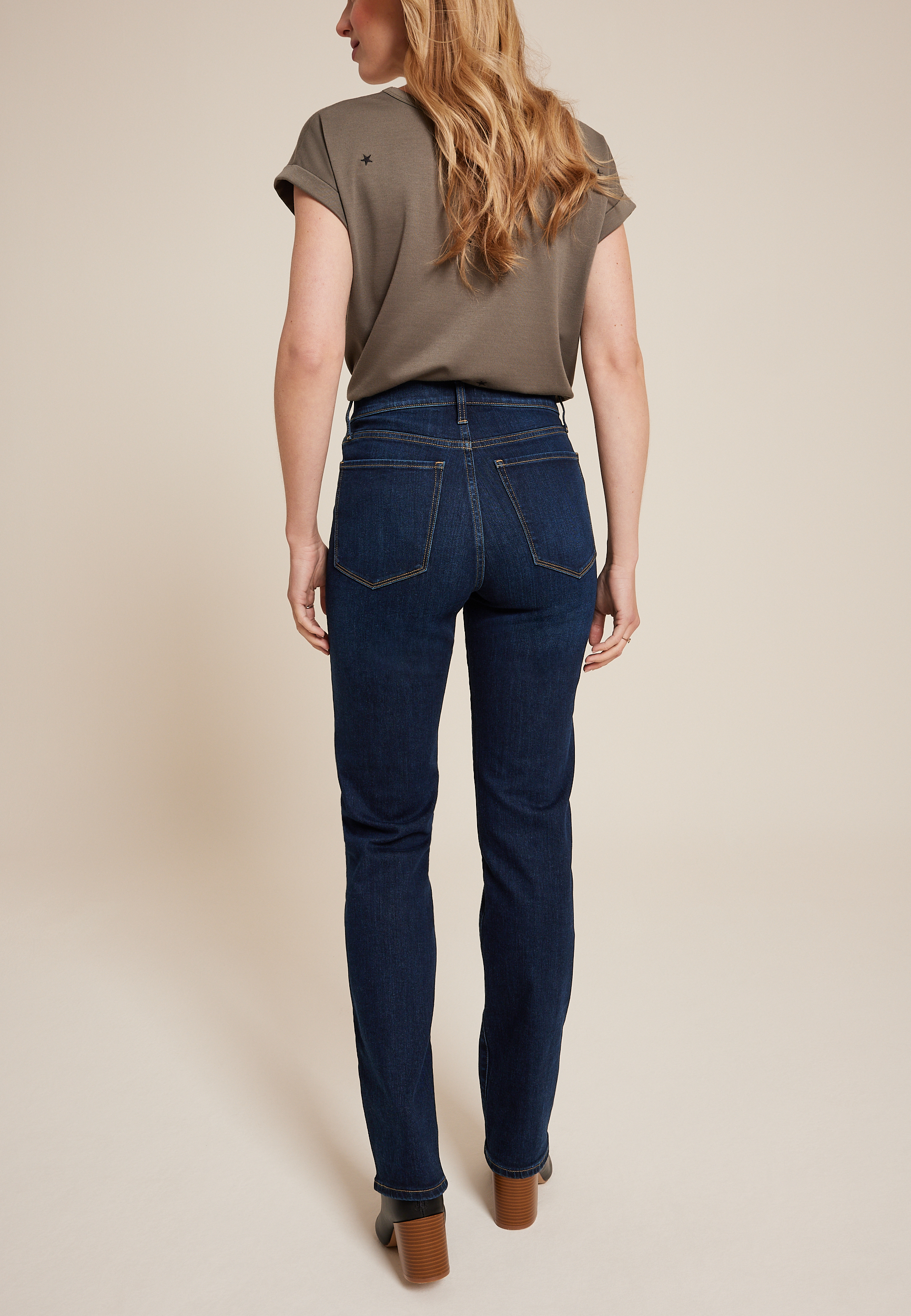 m jeans by maurices&trade; Dark High Rise Sculpt Straight Jean, DARK SANDBLAST, large