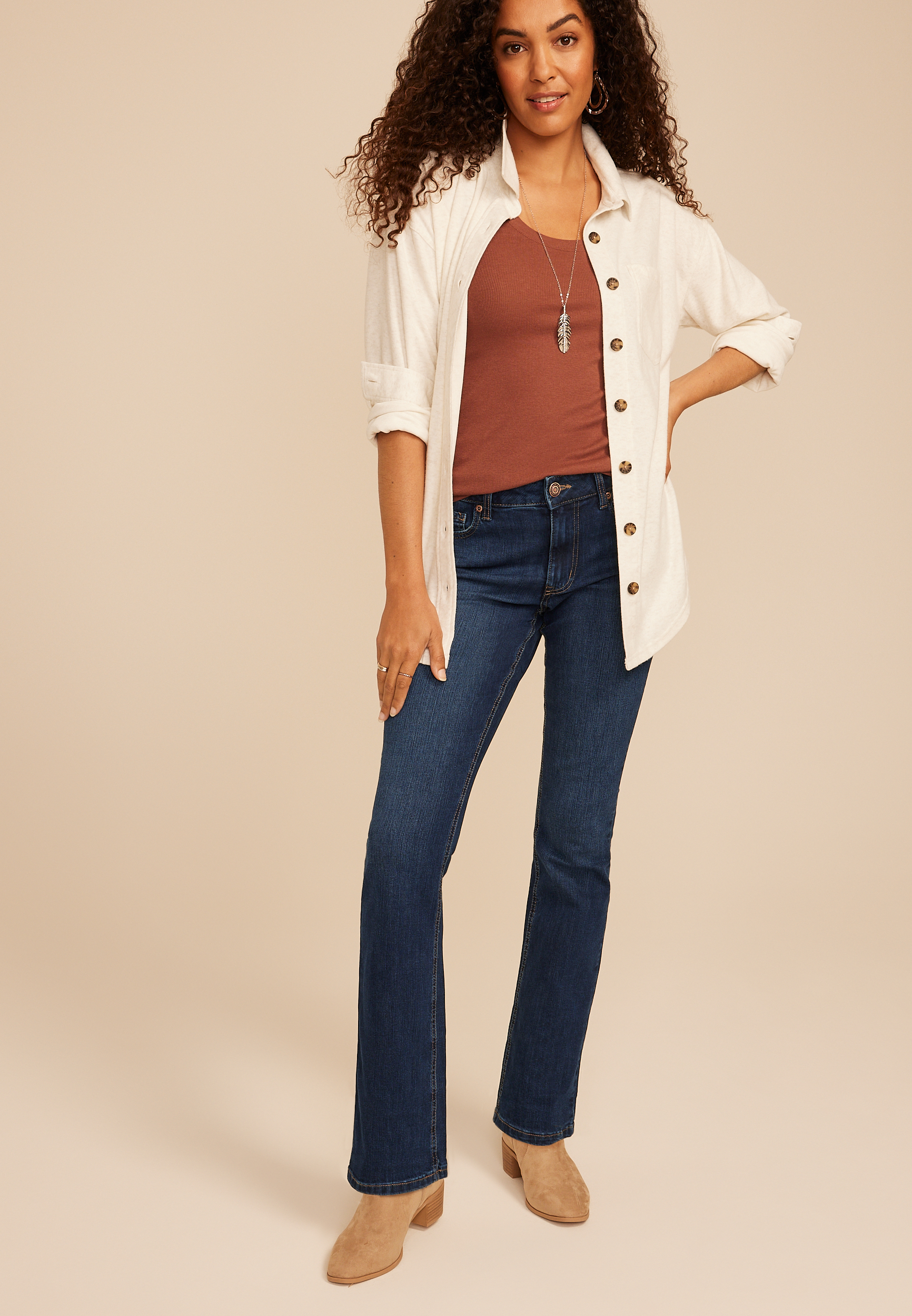 m jeans by maurices™ Classic Curvy High Rise Slim Boot Jean