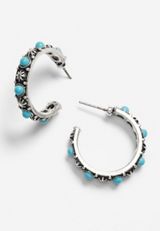 Turquoise Hoop Earrings, C104, small