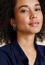 Turquoise Hoop Earrings, C104, small