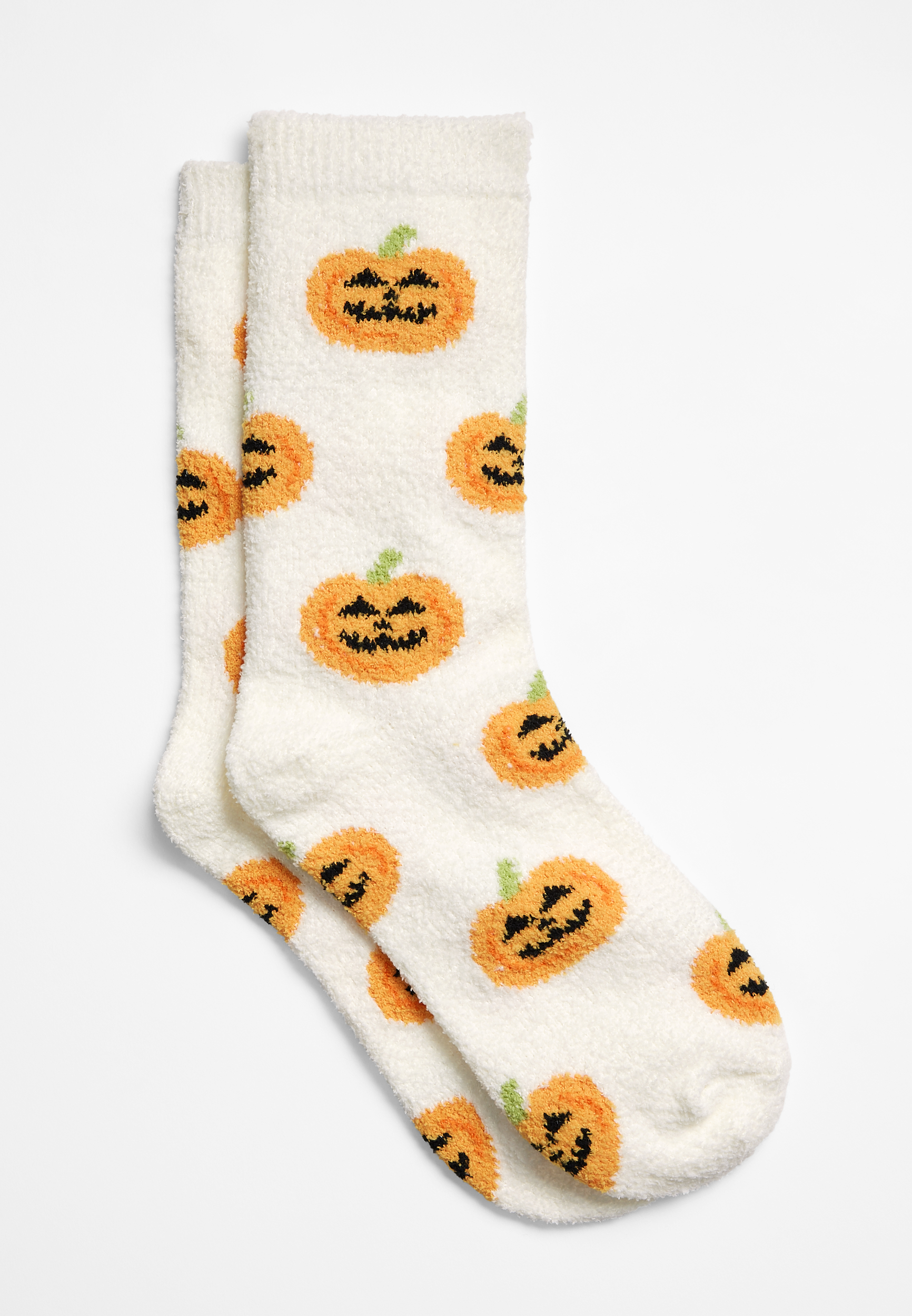 Cozy Halloween Pumpkin Crew Socks