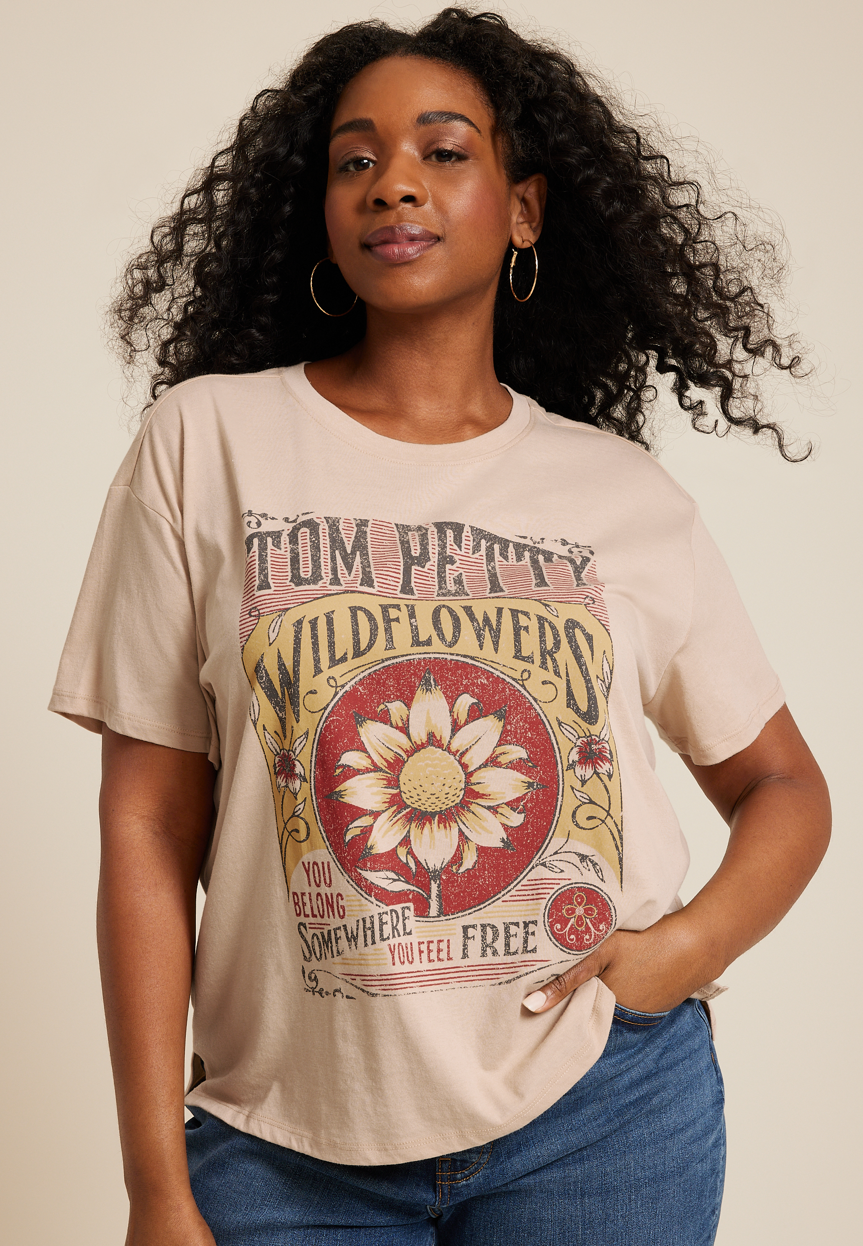 Plus Tom Petty Wildflowers Relaxed Fit Graphic Tee