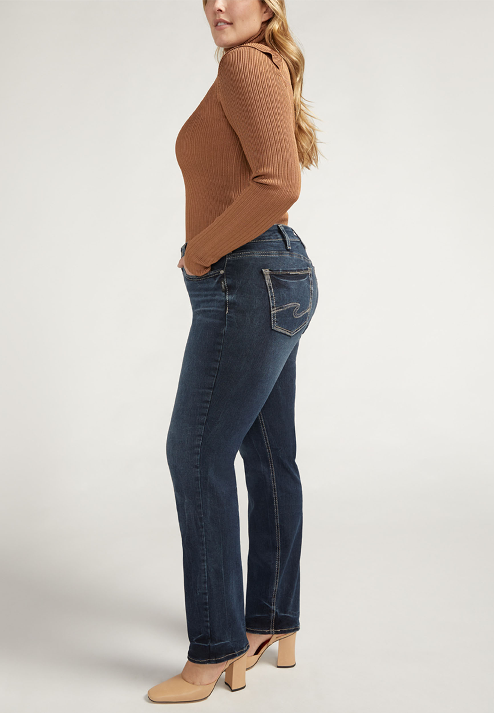 Plus Size Silver Jeans Co.&reg; Suki Curvy Mid Rise Straight Jean, C258, large