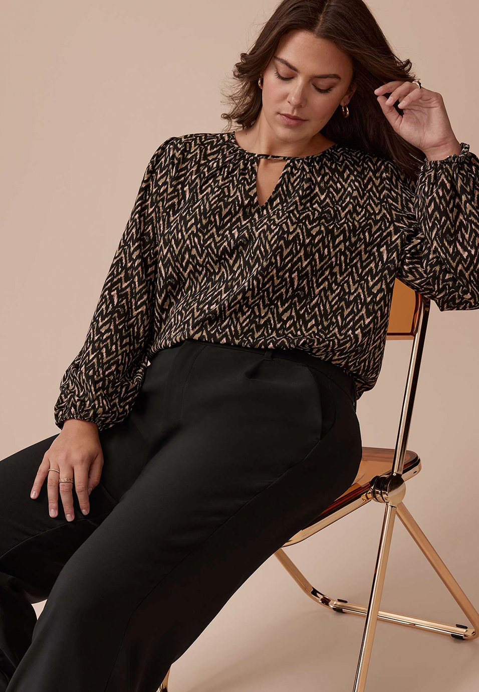 Plus Size Leighton Long Sleeve Blouse