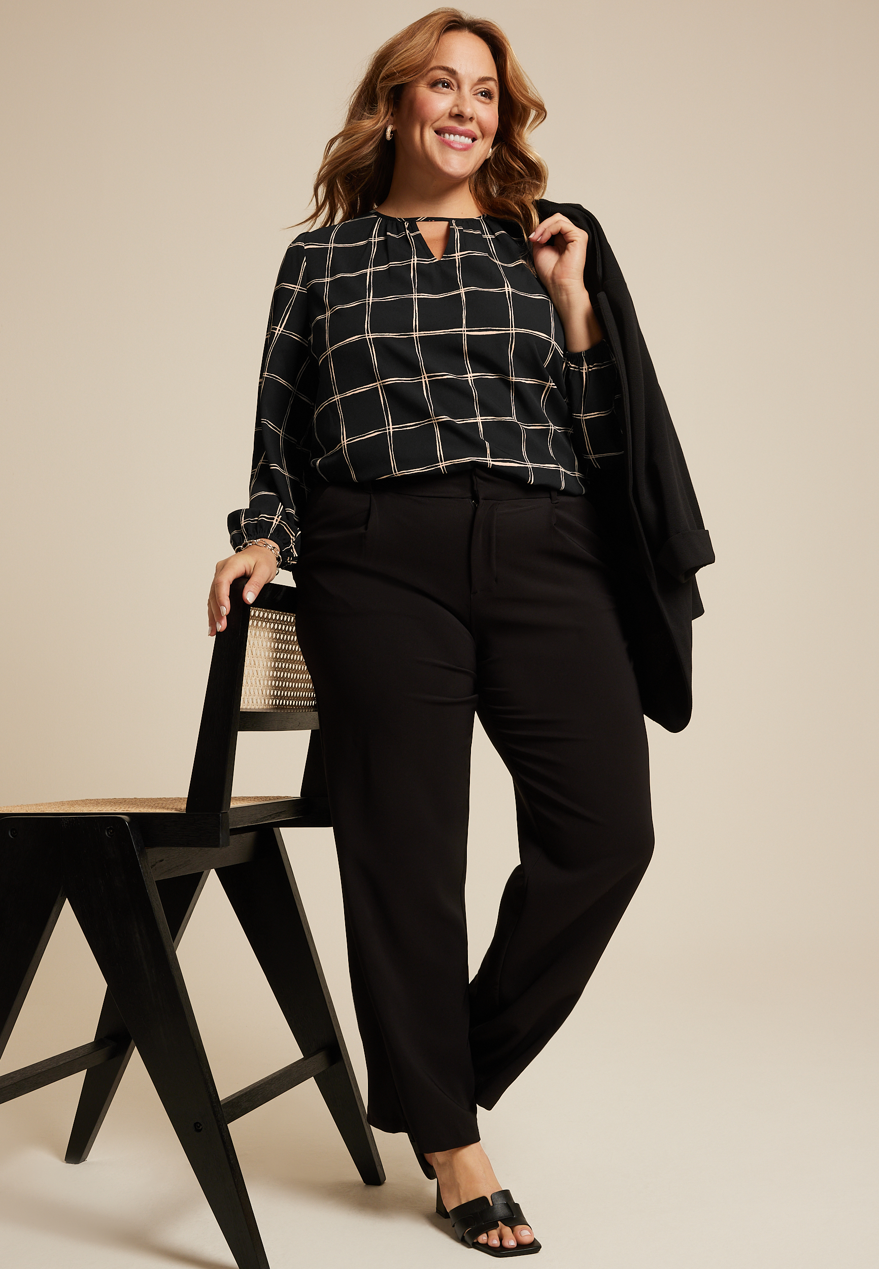 Plus Leighton Long Sleeve Blouse