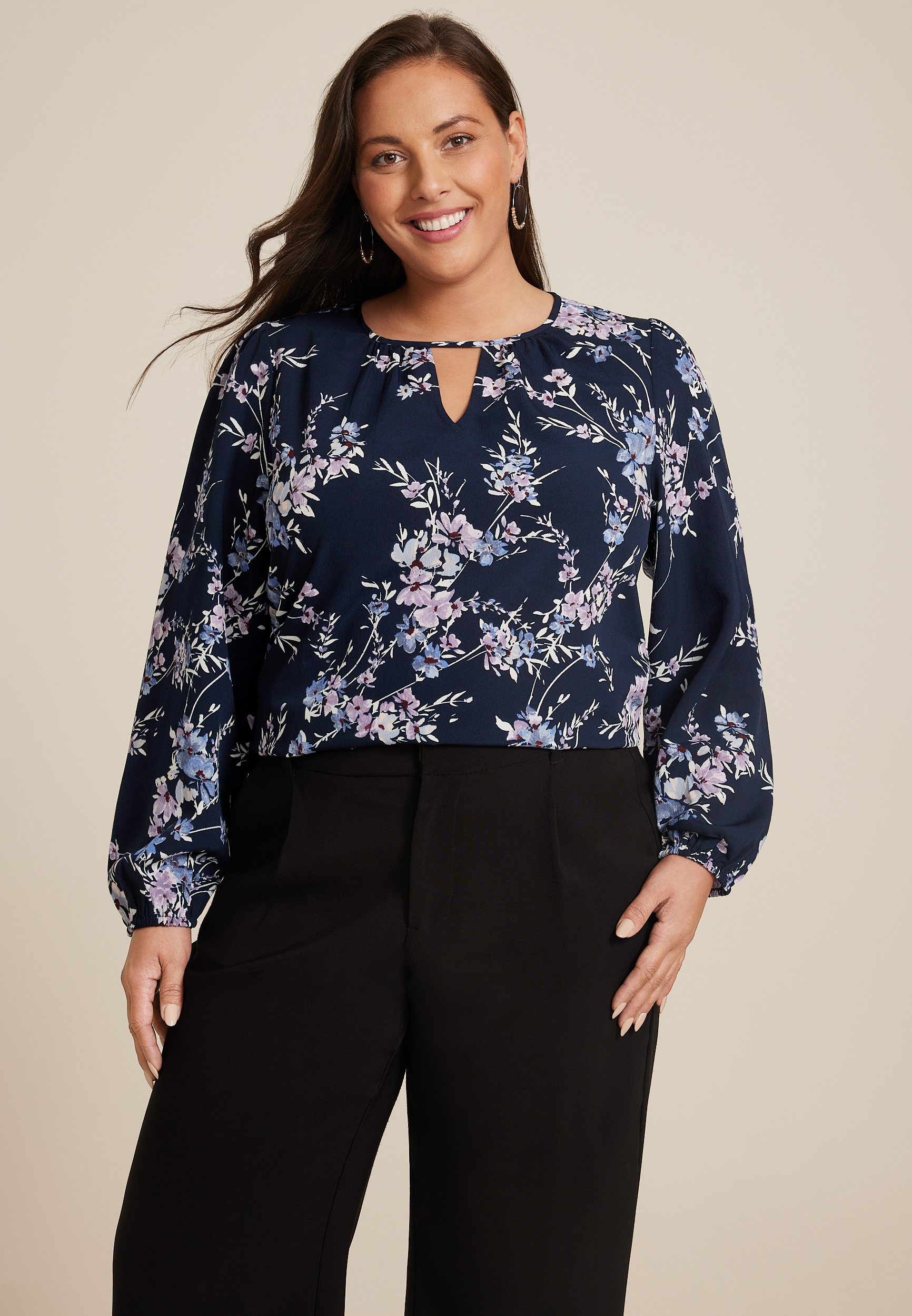 Plus Size Leighton Long Sleeve Blouse | maurices, image size:956x1380